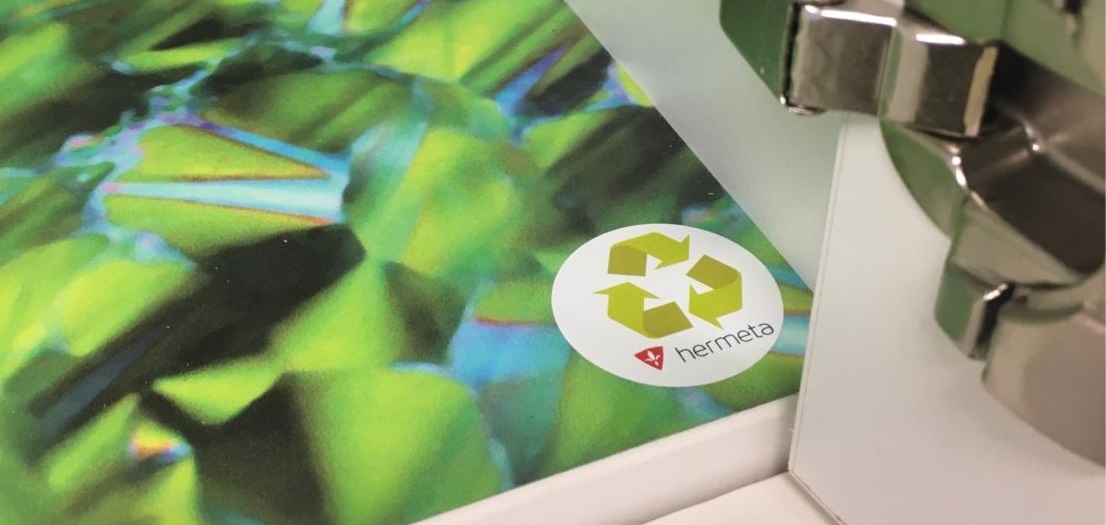 Hermeta duurzaamheid circulair hergebruikte materialen logo locker